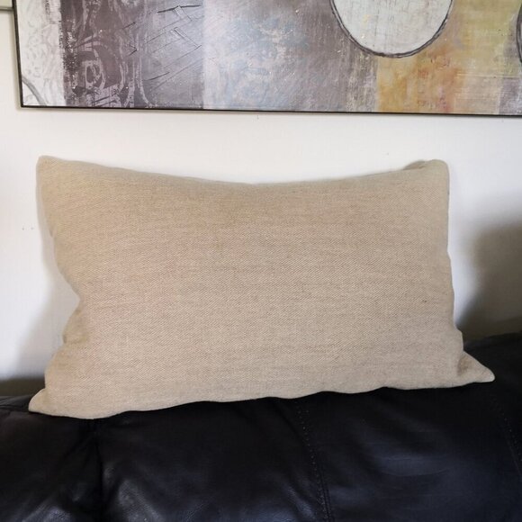 Pottery Barn Postcard Patch Lumbar Pillow 16"x26" - Picture 3 of 7